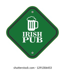 Irish pub sign - road sign