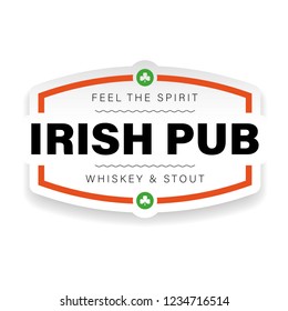 Irish Pub vintage sign logo