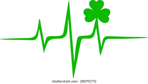 Irish pulse heartbeat shamrock, St. Patricks day