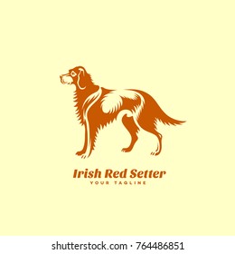 Irish red setter logo template design. Vector illustration.