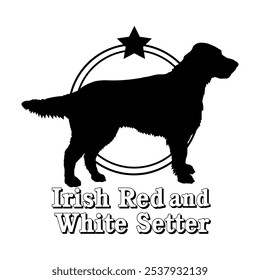 Irish Red and White Setter dog silhouette,  dog, dog breeds, logo, vector, silhouette, logo design, animal, illustration, icon, sign, design, black,  symbol, pet