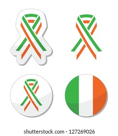 Irish ribbon flag labels - St Patricks Day celebration