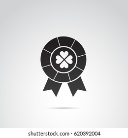 Irish ribbon icon isolated on white background. Vector art.