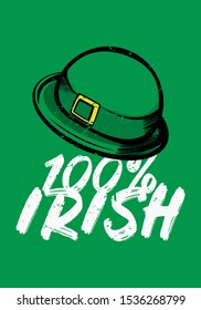 irish round hat tshirt design vector illustration