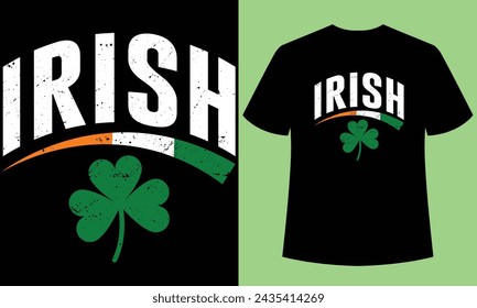 Plantilla de diseño de camiseta del Día de San Patricio irlandés, esta camiseta está diseñada para irlandeses. Esta camiseta puede ser el mejor regalo para el Día de San Patricio.