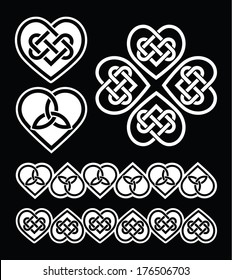 Irish, Scottish celtic heart vector pattern