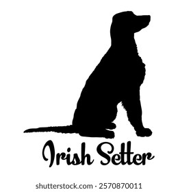 Irish Setter dog silhouette, dog, dog breeds, logo, vector, silhouette, animal, illustration, icon, sign, design, black, symbol, pet, love
