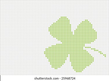 Irish shamrock background made of little green dots - vector illustration with layers to change colors easily