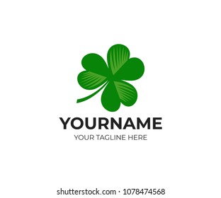 Irish shamrock and clover, logo template. Leaf, leaves and flora, vector design. Nature illustration