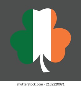 Irish Shamrock With Colors Of The Ireland Flag Vector Illustration