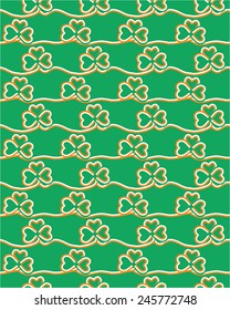 Irish Shamrock Green, White and Orange Pattern Background Ã¢Â?Â? Vector