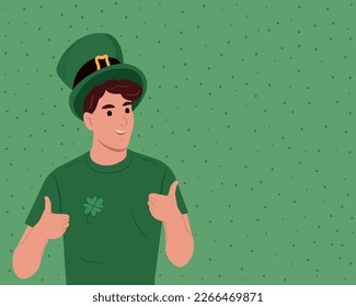 Irish shamrock hats celebrate St. Patrick's Day. Banner with place for text.