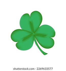 Irish shamrock isolated on white background Green clover symbol of a St Patrick day Vector illustration	