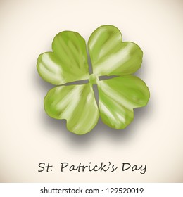 Irish shamrock leave background for Happy St. Patrick's Day. EPS 10.