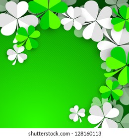 Irish shamrock leaves background for Happy St. Patrick's Day. EPS 10.