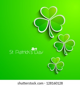 Irish shamrock leaves background for Happy St. Patrick's Day. EPS 10.