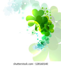 Irish shamrock leaves background for Happy St. Patrick's Day. EPS 10.