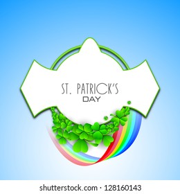 Irish shamrock leaves background for Happy St. Patrick's Day. EPS 10.