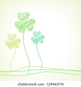 Irish shamrock leaves background for Happy St. Patrick's Day. EPS 10.