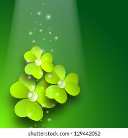 Irish shamrock leaves background for Happy St. Patrick's Day. EPS 10.