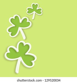 Irish shamrock leaves background for Happy St. Patrick's Day. EPS 10.