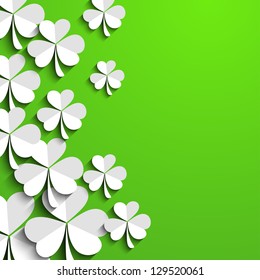 Irish shamrock leaves background for Happy St. Patrick's Day. EPS 10.