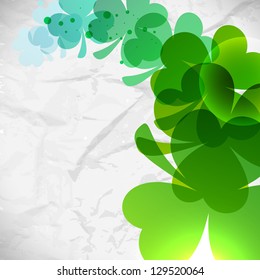 Irish shamrock leaves background for Happy St. Patrick's Day. EPS 10.