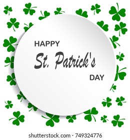 Irish shamrock leaves background for Happy St. Patrick's Day. EPS 10