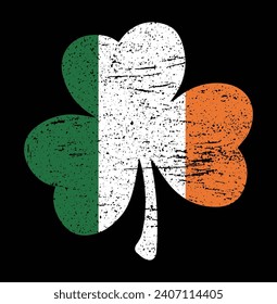 Irish Shamrock Vintage Irish Flag Design