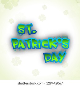 Irish shamrocks leaves background with text St. Patrick's Day. EPS 10.