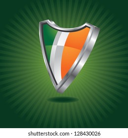 Irish Shield EPS 8 vector, no open shapes or paths. Grouped for easy editing.
