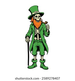 Irish Skeleton Leprechaun Clipart – St. Patrick’s Day Skeleton Art.