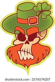 IRISH SKULL CARTOON FOR DECORATIVE