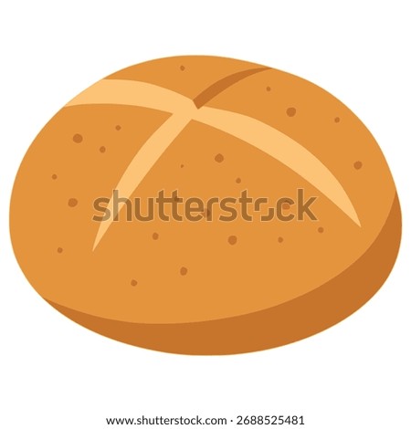 Irish soda bread flat color vector illustration template design