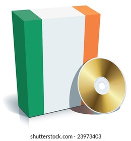 Irish software box with national flag colors and CD.