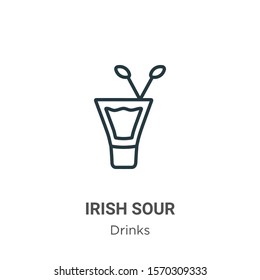 Irish sour outline vector icon. Thin line black irish sour icon, flat vector simple element illustration from editable drinks concept isolated on white background