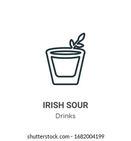 Icono vectorial de contorno agio irlandés. Icono de amargo negro en línea delgada, ilustración de elemento simple vector plano de bebidas editables concepto de trazo aislado en fondo blanco