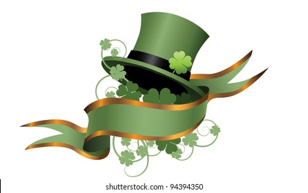 Irish St. Patrick's Day Banner EPS 8 vector, grouped for easy editing. No open shapes or paths.