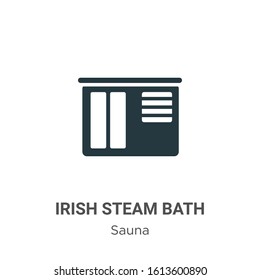 Irish Steam Bath Glyph Icon Vector On White Background. Flat Vector Irish Steam Bath Icon Symbol Sign From Modern Sauna Collection For Mobile Concept And Web Apps Design.