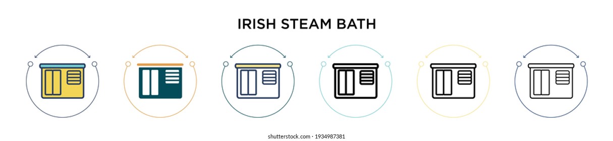 Irish Steam Bath Icon In Filled, Thin Line, Outline And Stroke Style. Vector Illustration Of Two Colored And Black Irish Steam Bath Vector Icons Designs Can Be Used For Mobile, Ui, Web