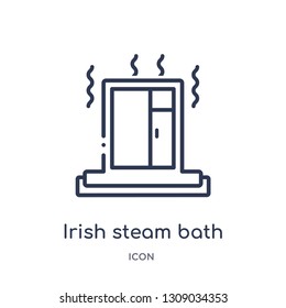 Irish Steam Bath Icon From Sauna Outline Collection. Thin Line Irish Steam Bath Icon Isolated On White Background.