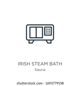 Irish Steam Bath Icon. Thin Linear Irish Steam Bath Outline Icon Isolated On White Background From Sauna Collection. Line Vector Sign, Symbol For Web And Mobile