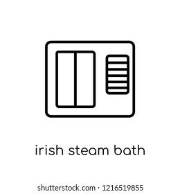 Irish Steam Bath Icon. Trendy Modern Flat Linear Vector Irish Steam Bath Icon On White Background From Thin Line Sauna Collection, Editable Outline Stroke Vector Illustration