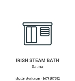 Irish Steam Bath Outline Vector Icon. Thin Line Black Irish Steam Bath Icon, Flat Vector Simple Element Illustration From Editable Sauna Concept Isolated Stroke On White Background