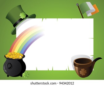Irish St.Patrick's Day Party Invitation Background EPS 8 vector, grouped for easy editing. No open shapes or paths.