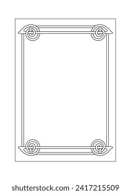 Irish style decorative frame. Border line art illustration. Celtic style vector frame.