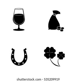 Irish symbols - icon set. Vector art.