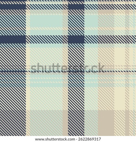 Irish textile tartan pattern, folklore check vector texture. Argyle seamless fabric plaid background in light and blue colors palette.