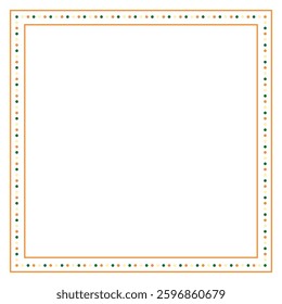 Irish Themed Square Frame with Green Orange and Yellow Dotted Border