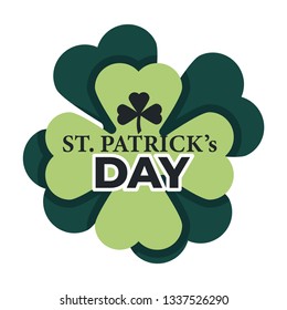 Irish traditional holiday Saint Patrick isolated icon clover vector Ireland tradition and custom congratulation and celebration fortune and luck natural element national festival emblem or logo